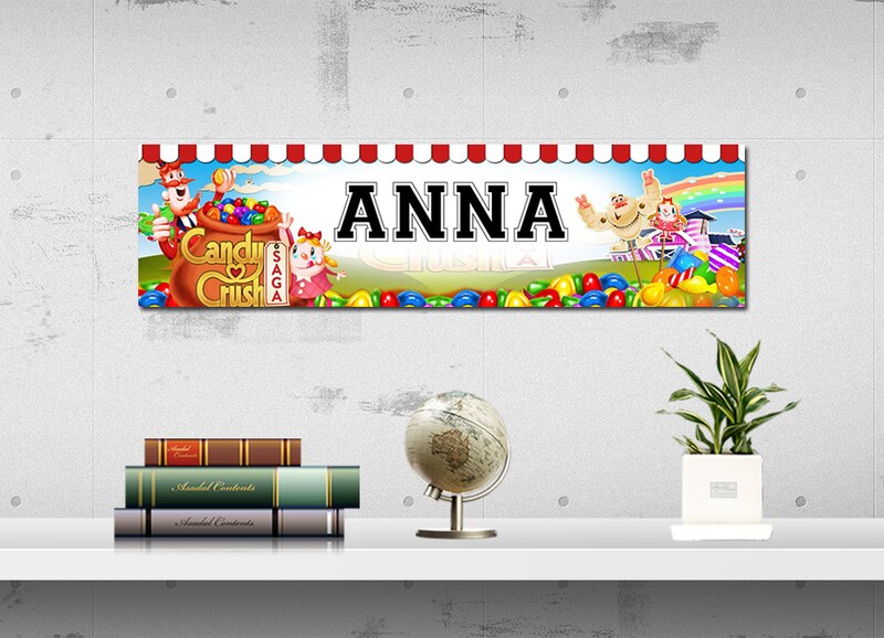 Candy Crush - Personalized Poster with Your Name, Birthday Banner, Custom Wall Décor, Wall Art